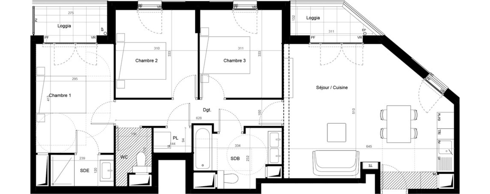 Appartement T4 de 82,31 m2 &agrave; Bagnolet Centre