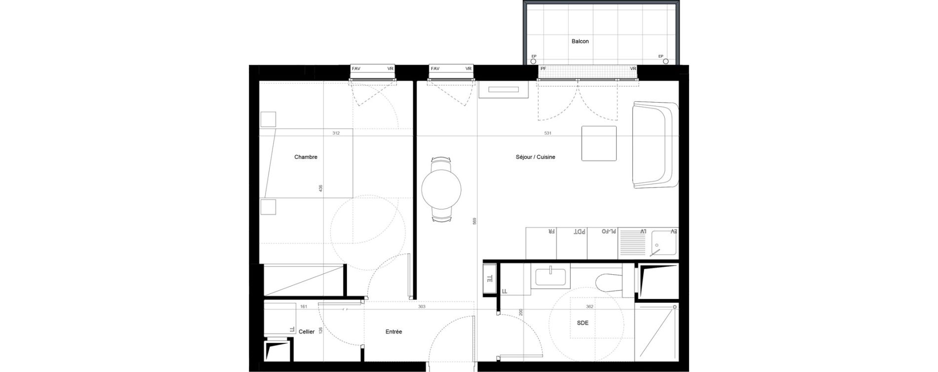 Appartement T2 de 46,04 m2 &agrave; Bagnolet Centre