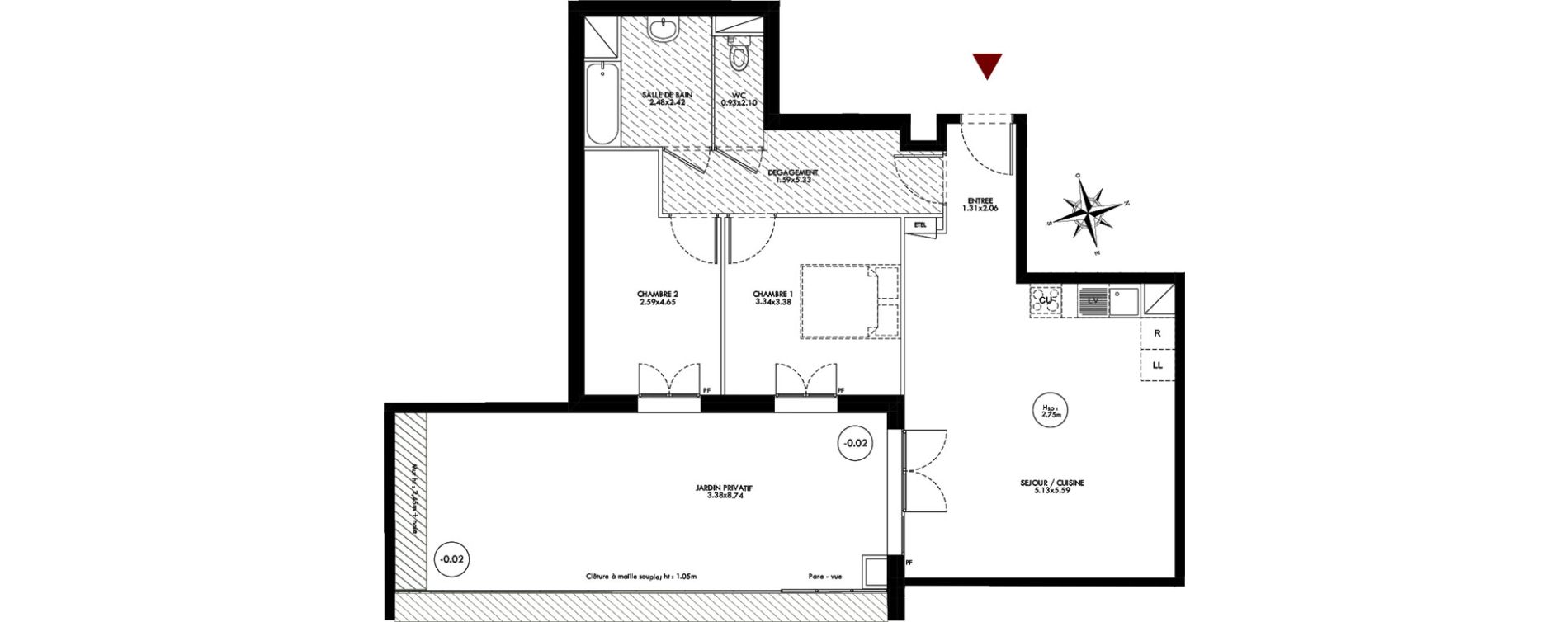 Appartement T3 de 69,65 m2 &agrave; Bobigny Centre