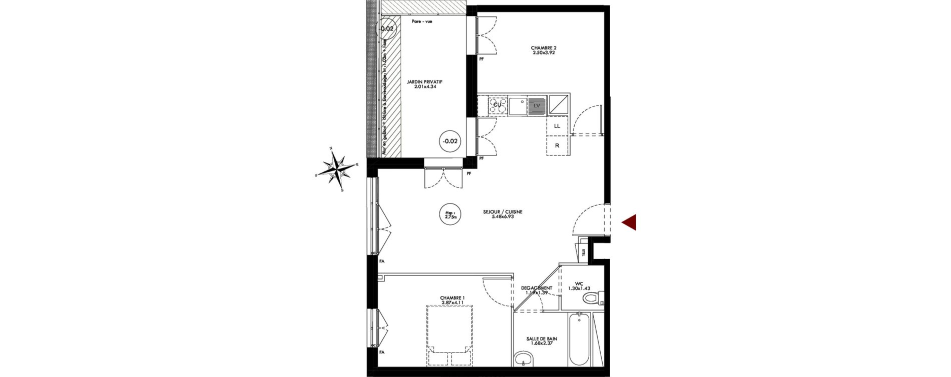 Appartement T3 de 58,44 m2 &agrave; Bobigny Centre