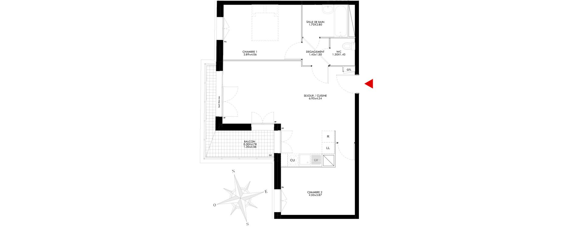 Appartement T3 de 59,15 m2 &agrave; Bobigny Centre