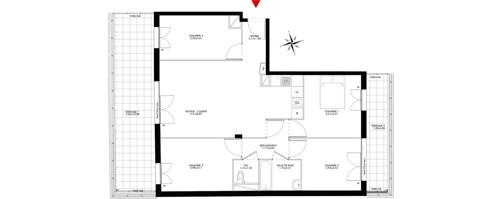 Appartement T5 de 89,36 m2 &agrave; Bobigny Centre