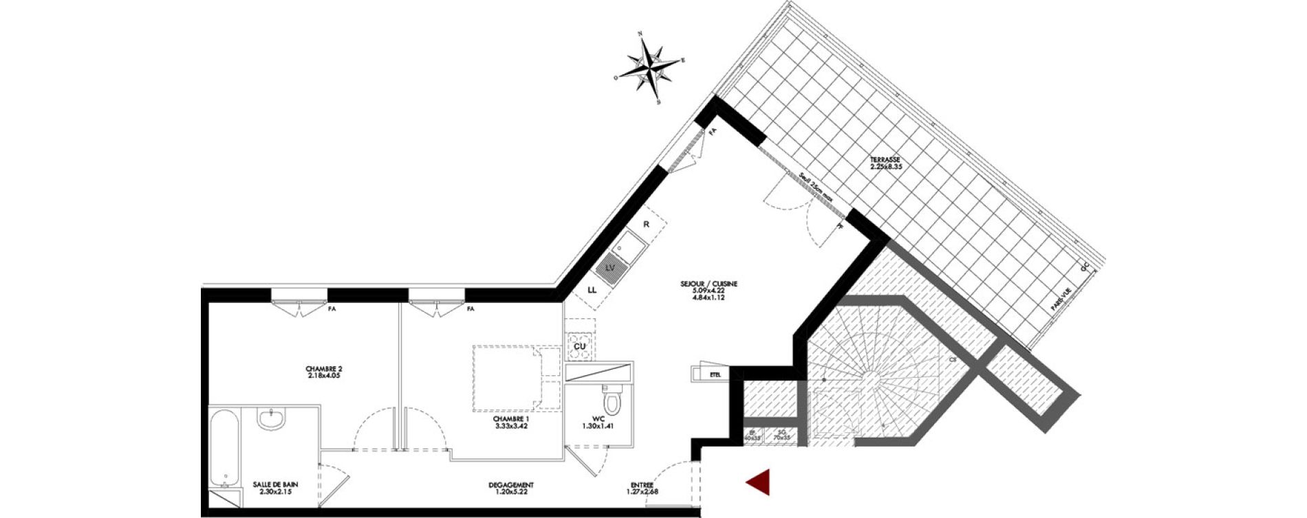 Appartement T3 de 61,49 m2 &agrave; Bobigny Centre