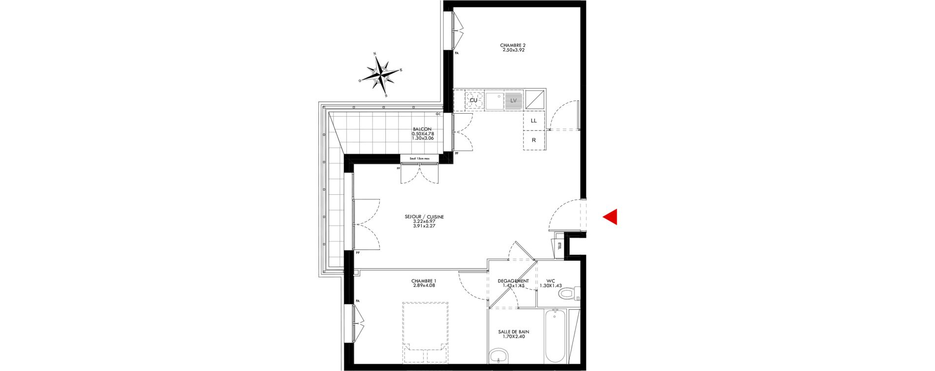Appartement T3 de 59,03 m2 &agrave; Bobigny Centre