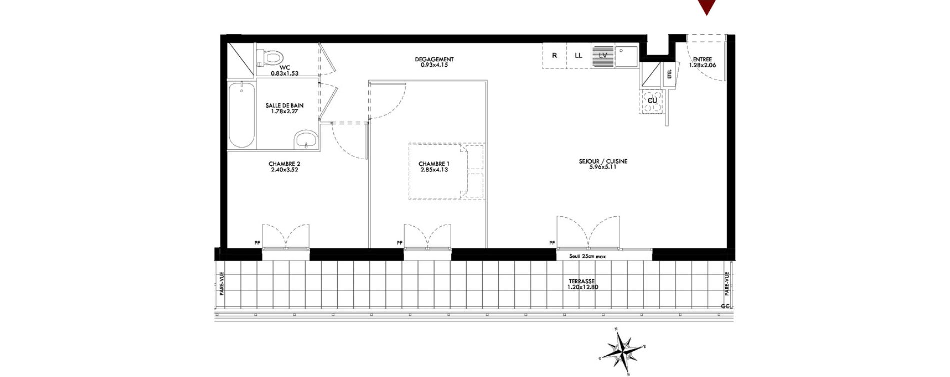 Appartement T3 de 60,76 m2 &agrave; Bobigny Centre