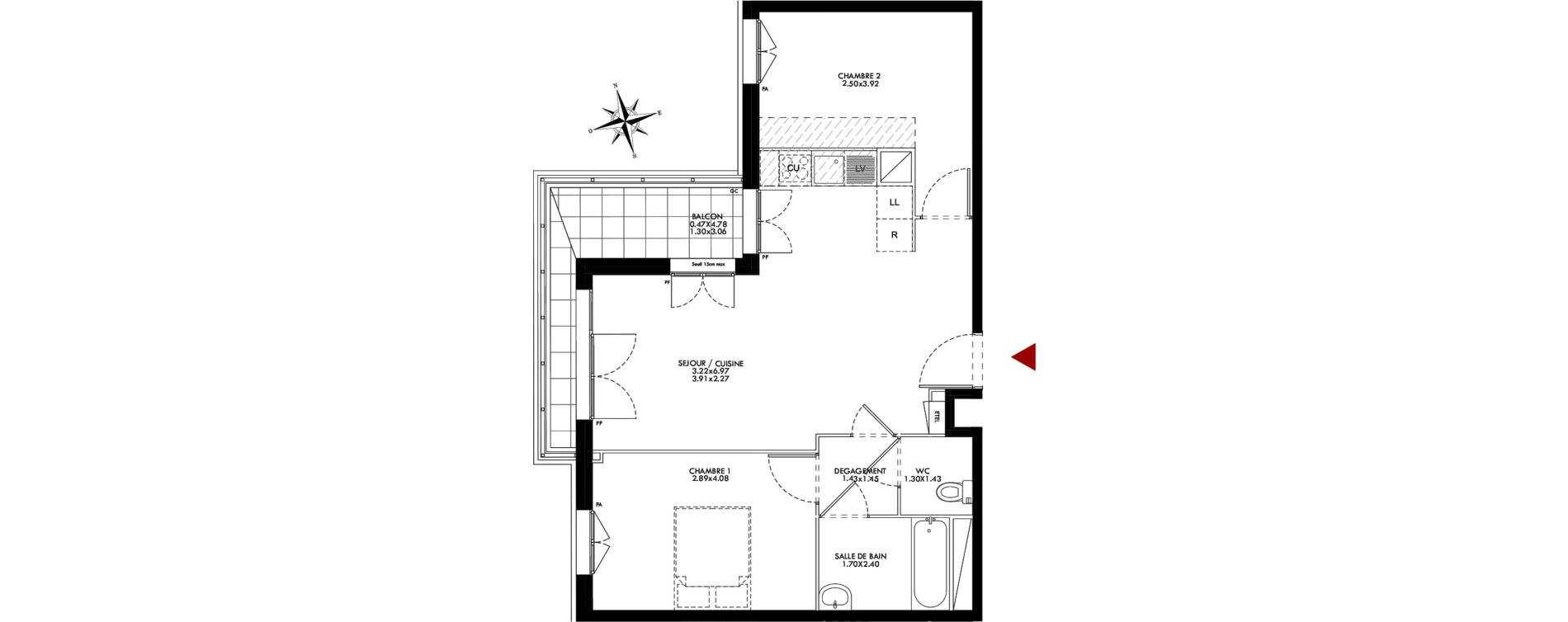 Appartement T3 de 59,03 m2 &agrave; Bobigny Centre