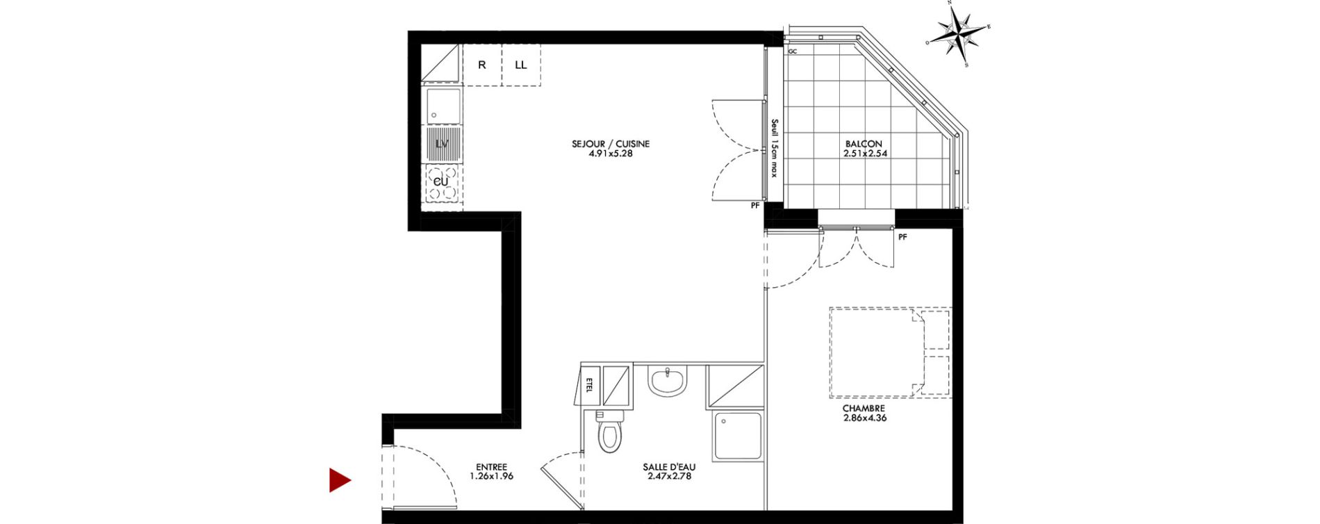 Appartement T2 de 44,23 m2 &agrave; Bobigny Centre