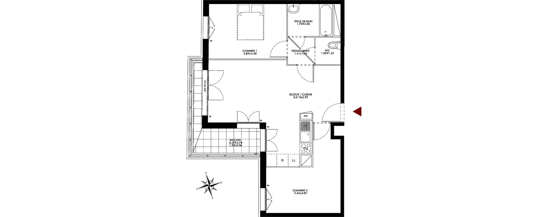 Appartement T3 de 59,13 m2 &agrave; Bobigny Centre