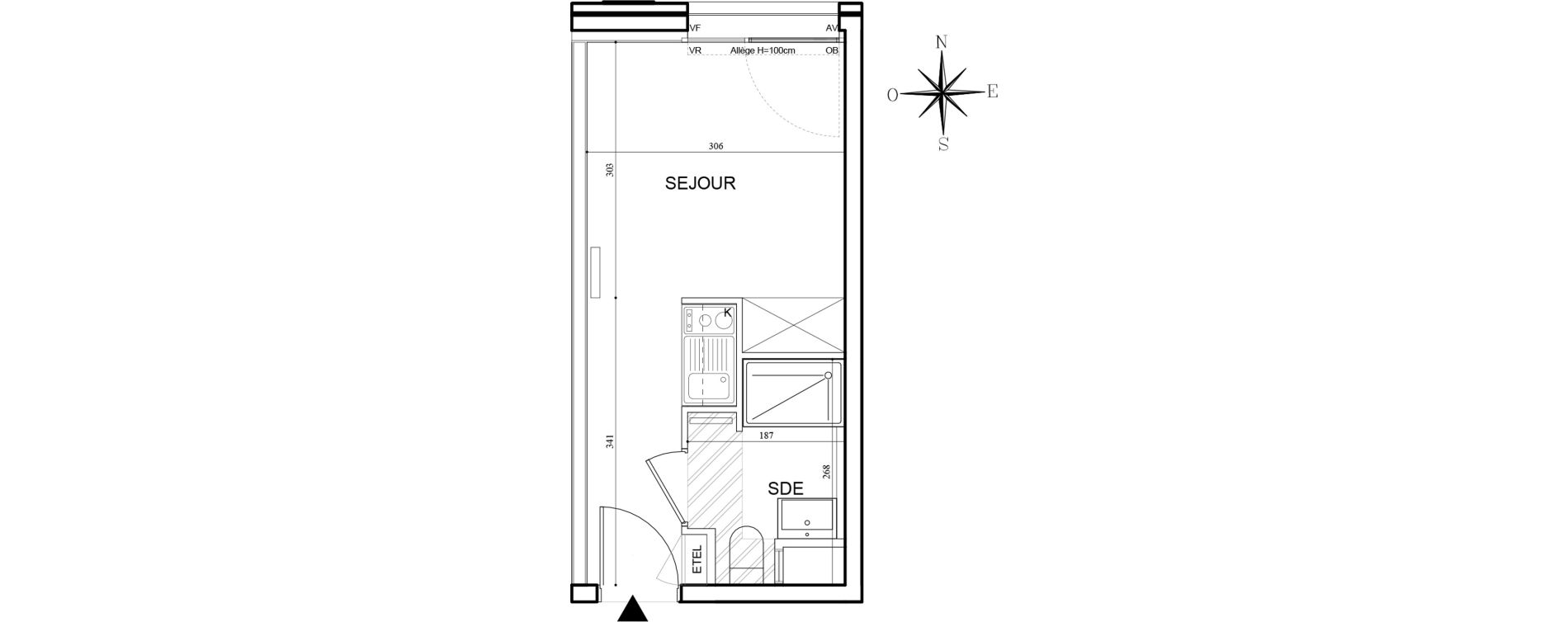 Appartement T1 de 18,66 m2 &agrave; Bobigny Centre