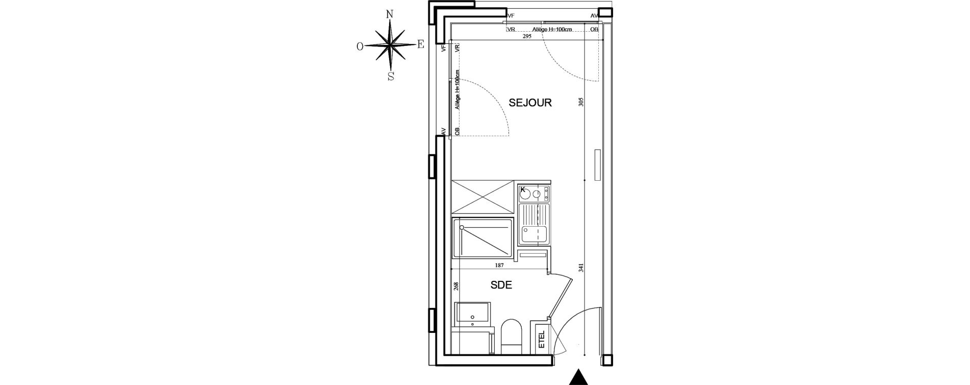 Appartement T1 meubl&eacute; de 18,01 m2 &agrave; Bobigny Centre