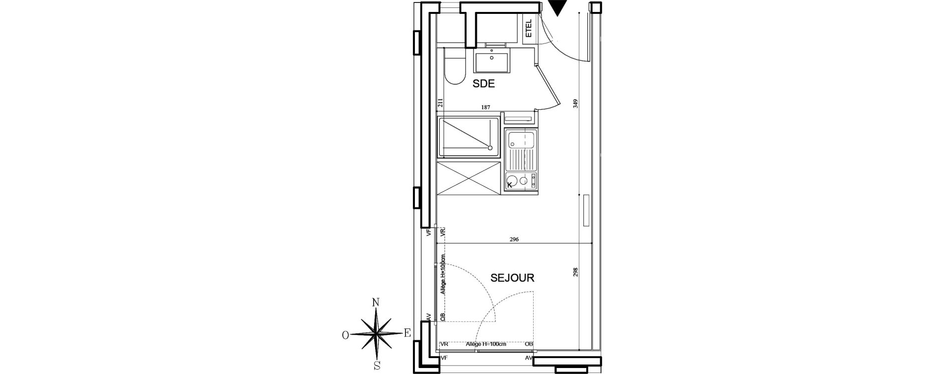 Appartement T1 meubl&eacute; de 17,50 m2 &agrave; Bobigny Centre