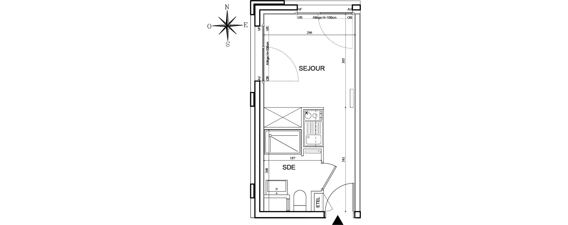 Appartement T1 de 18,08 m2 &agrave; Bobigny Centre