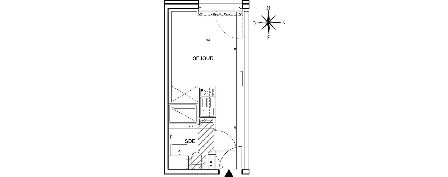 Appartement T1 meubl&eacute; de 18,53 m2 &agrave; Bobigny Centre