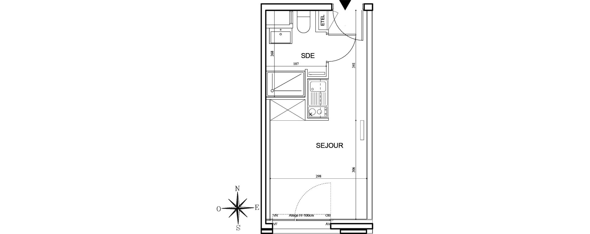 Appartement T1 meubl&eacute; de 18,75 m2 &agrave; Bobigny Centre