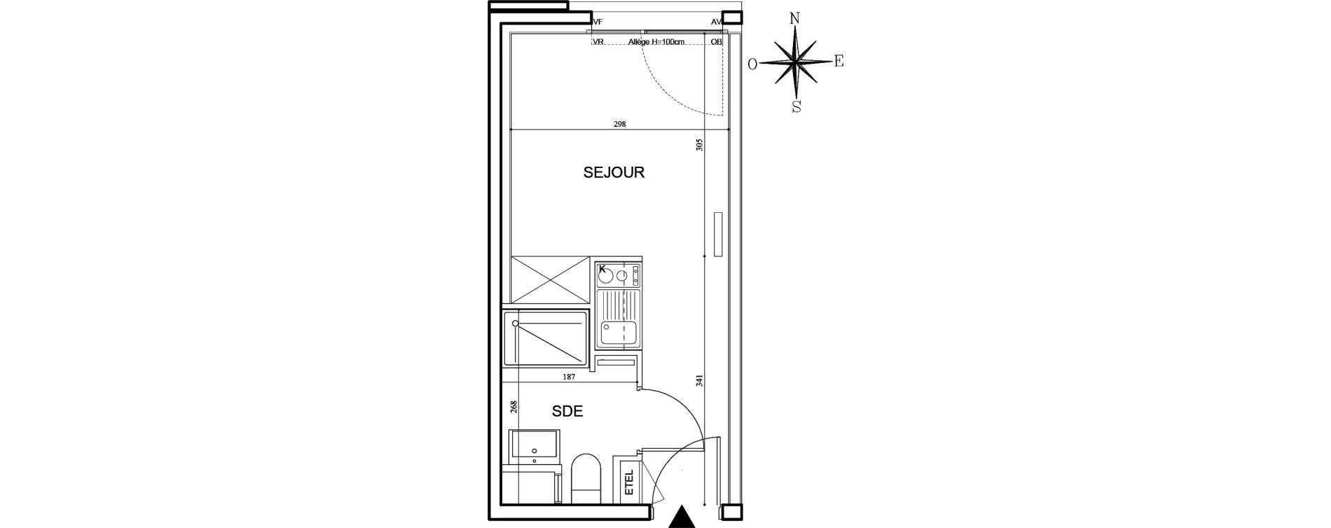 Appartement T1 meubl&eacute; de 18,59 m2 &agrave; Bobigny Centre