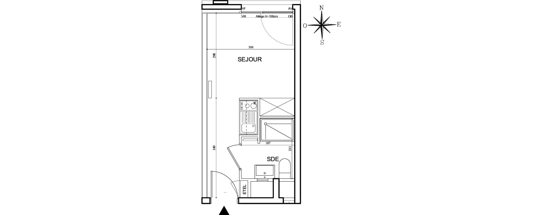 Appartement T1 meubl&eacute; de 18,15 m2 &agrave; Bobigny Centre