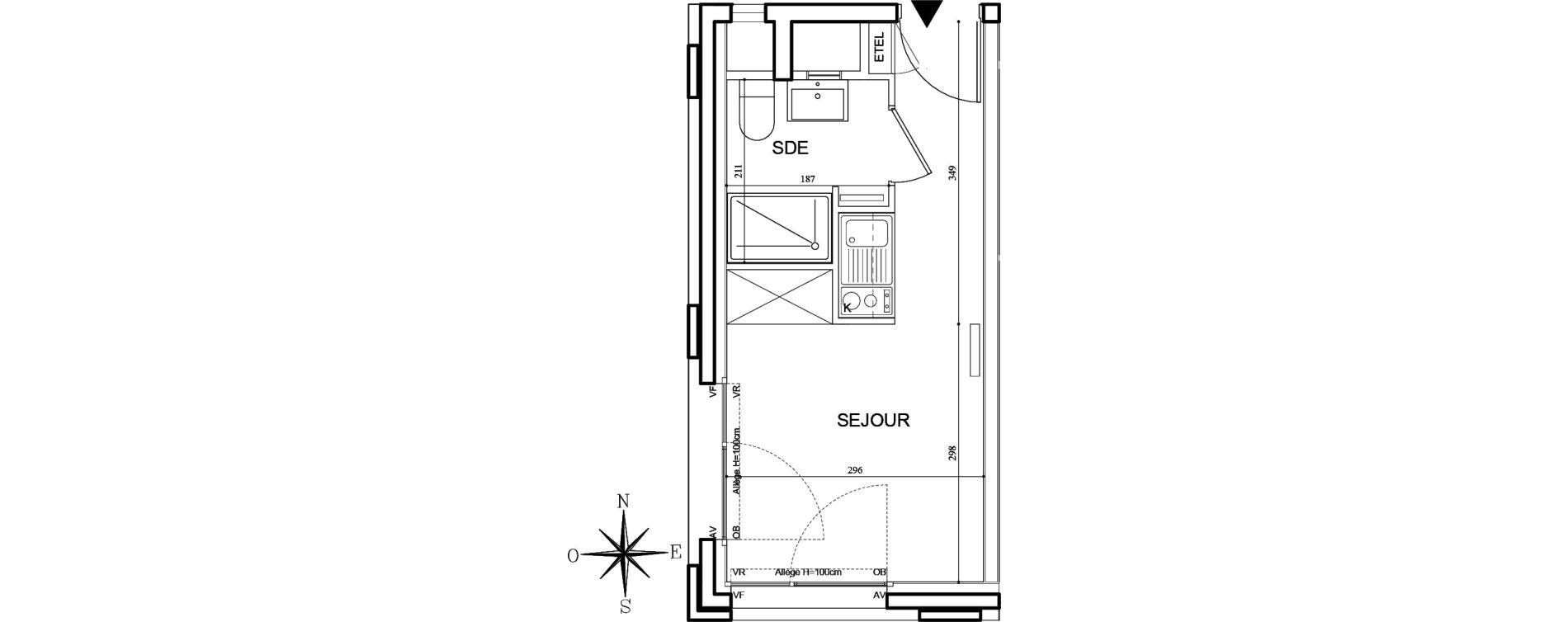 Appartement T1 meubl&eacute; de 17,50 m2 &agrave; Bobigny Centre