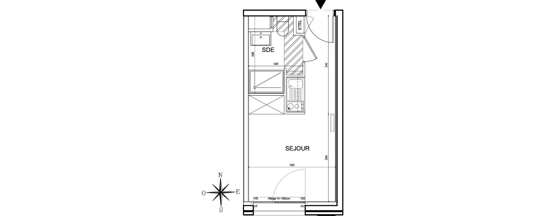 Appartement T1 meubl&eacute; de 18,27 m2 &agrave; Bobigny Centre