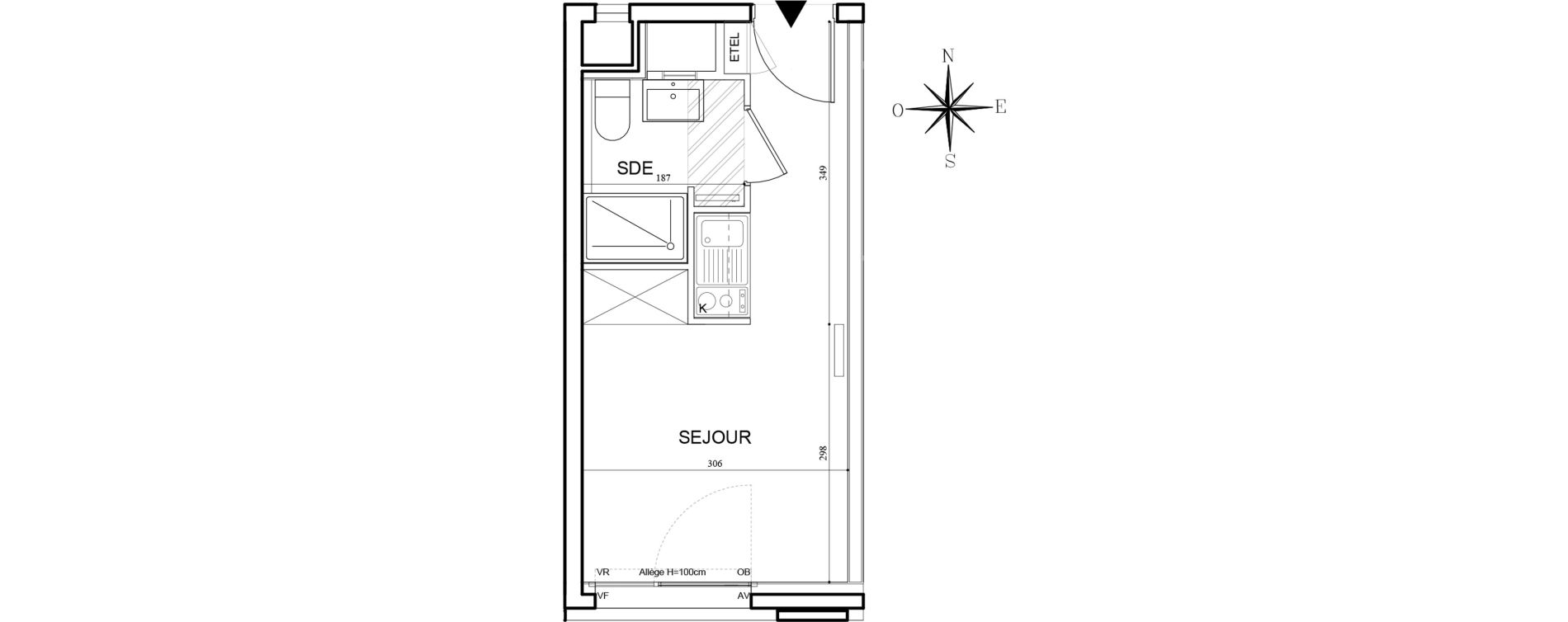 Appartement T1 de 18,15 m2 &agrave; Bobigny Centre