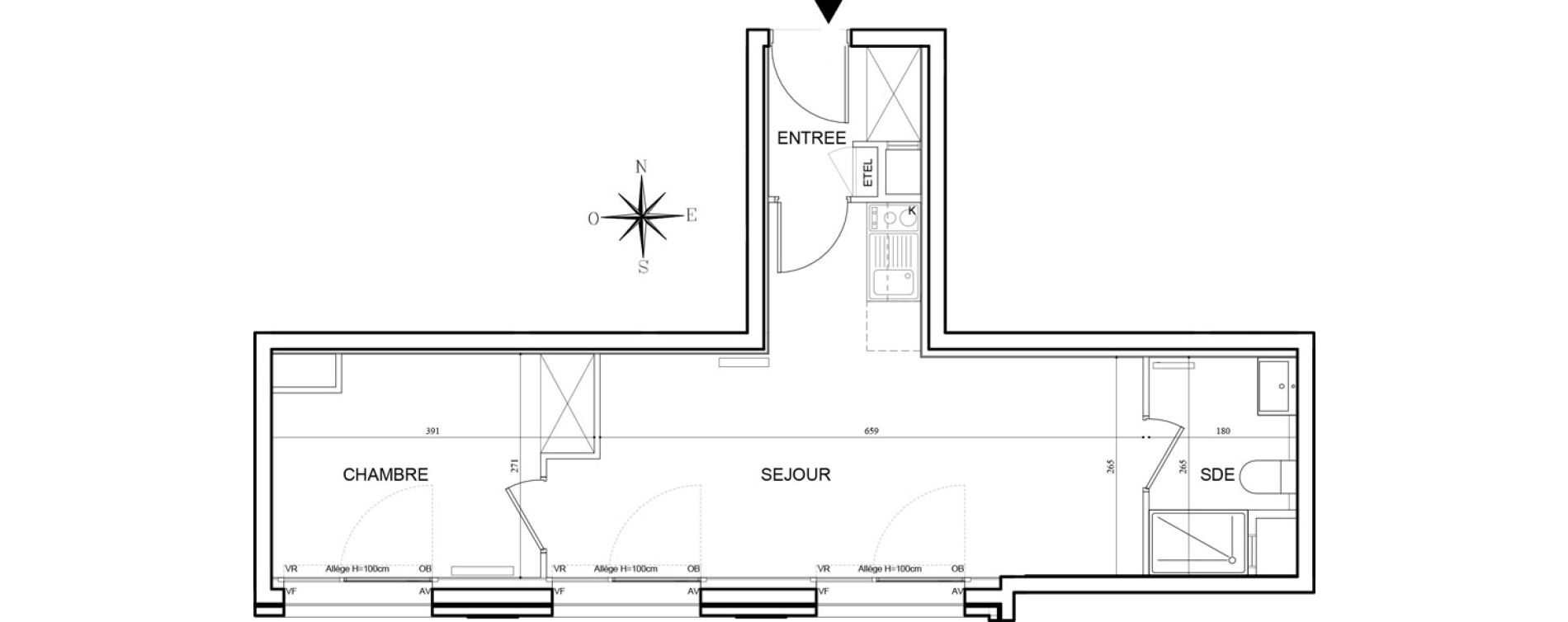 Appartement T2 de 38,36 m2 &agrave; Bobigny Centre