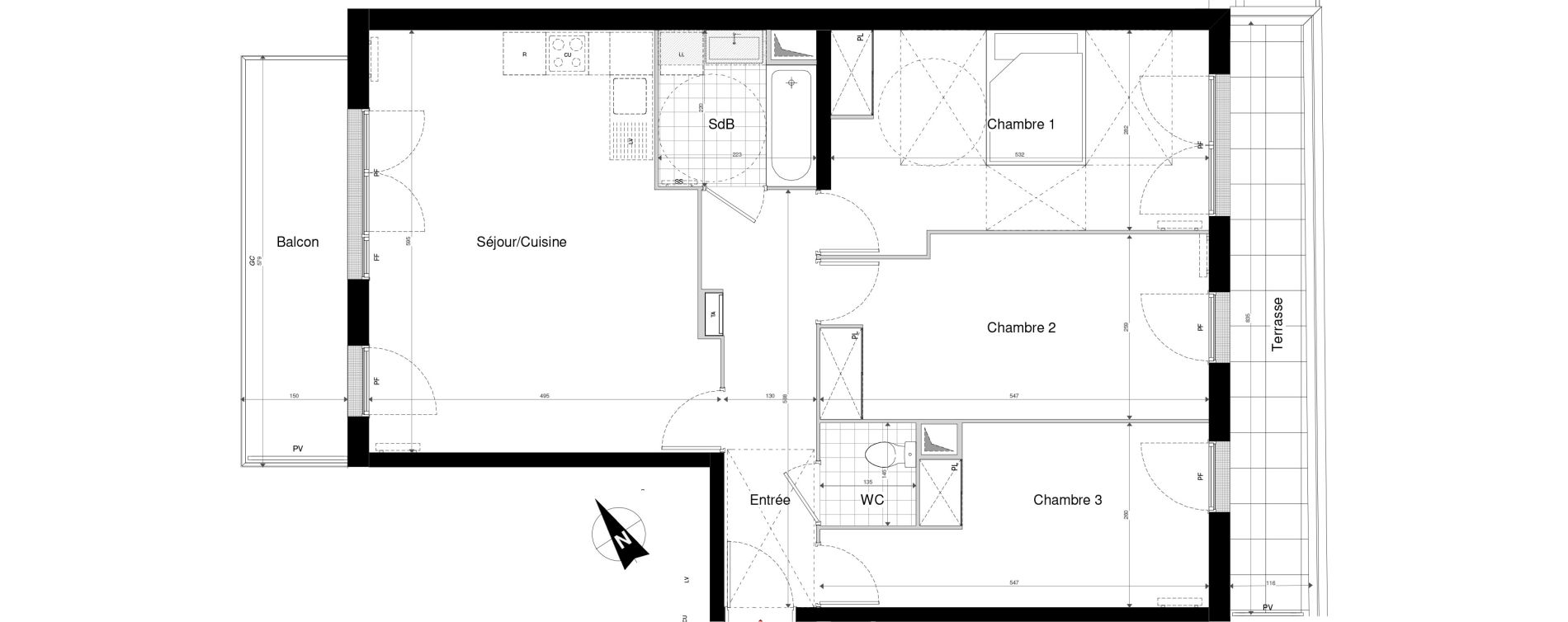 Appartement T4 de 82,40 m2 &agrave; Bobigny La villette