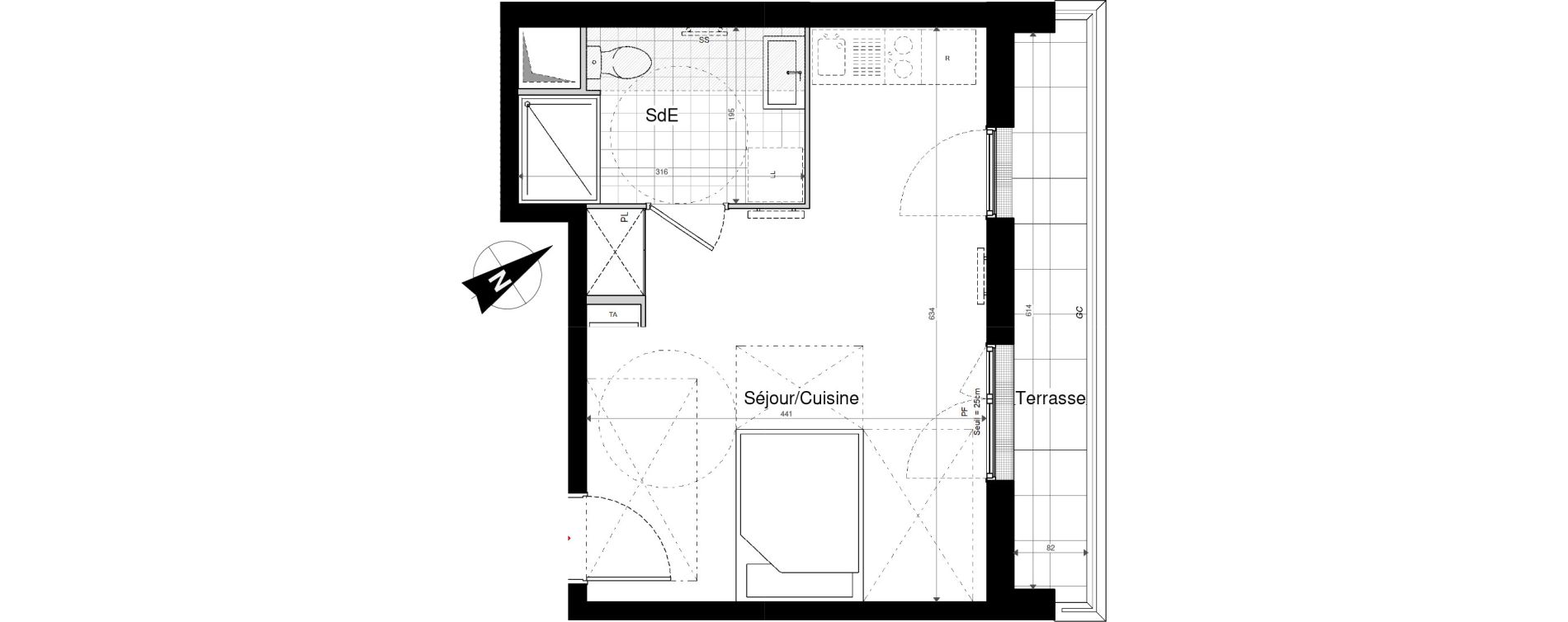 Appartement T1 de 28,40 m2 &agrave; Bobigny La villette