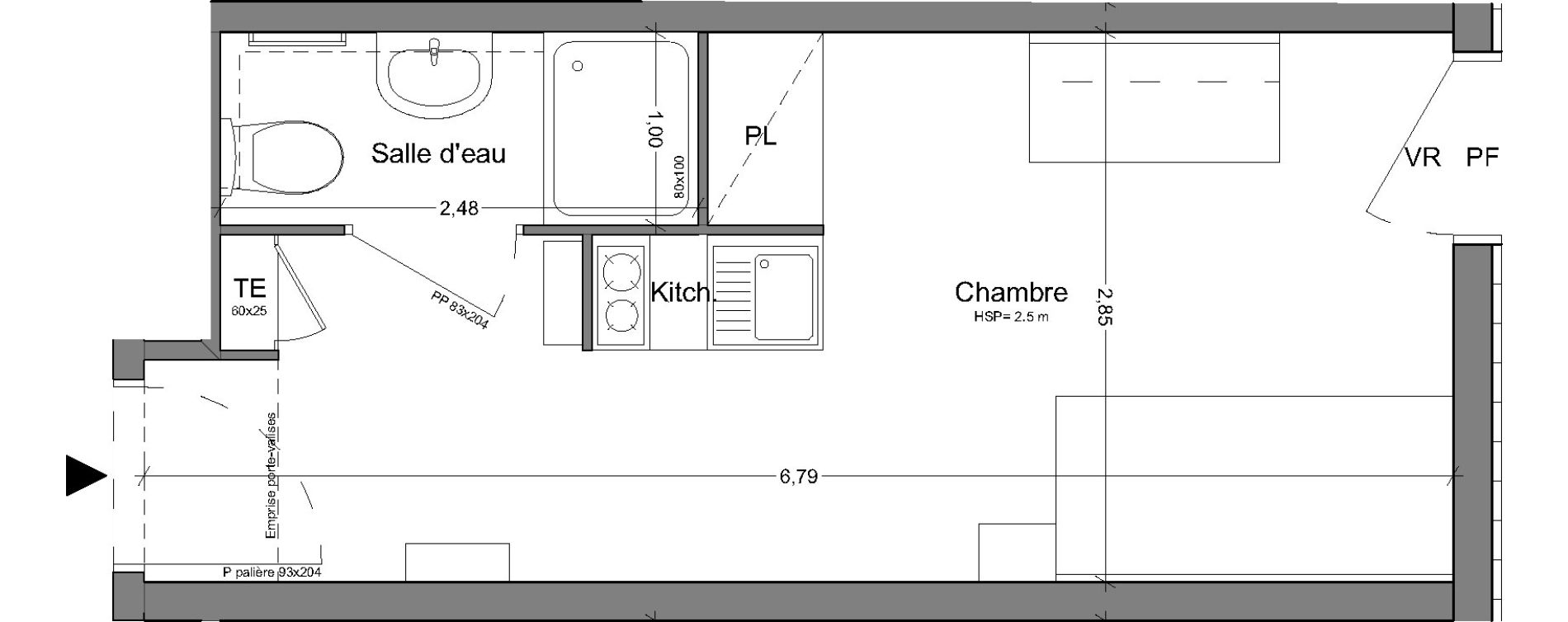 Appartement T1 de 18,40 m2 &agrave; Bobigny Centre