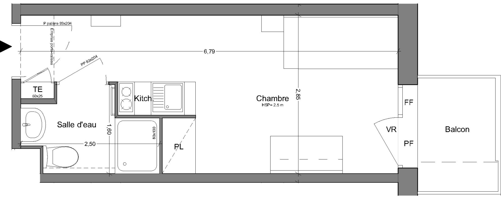 Appartement T1 de 18,70 m2 &agrave; Bobigny Centre