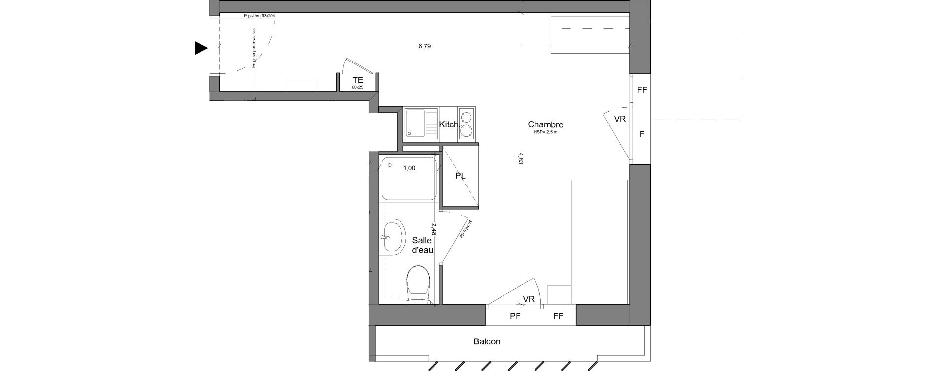 Appartement T1 de 22,60 m2 &agrave; Bobigny Centre