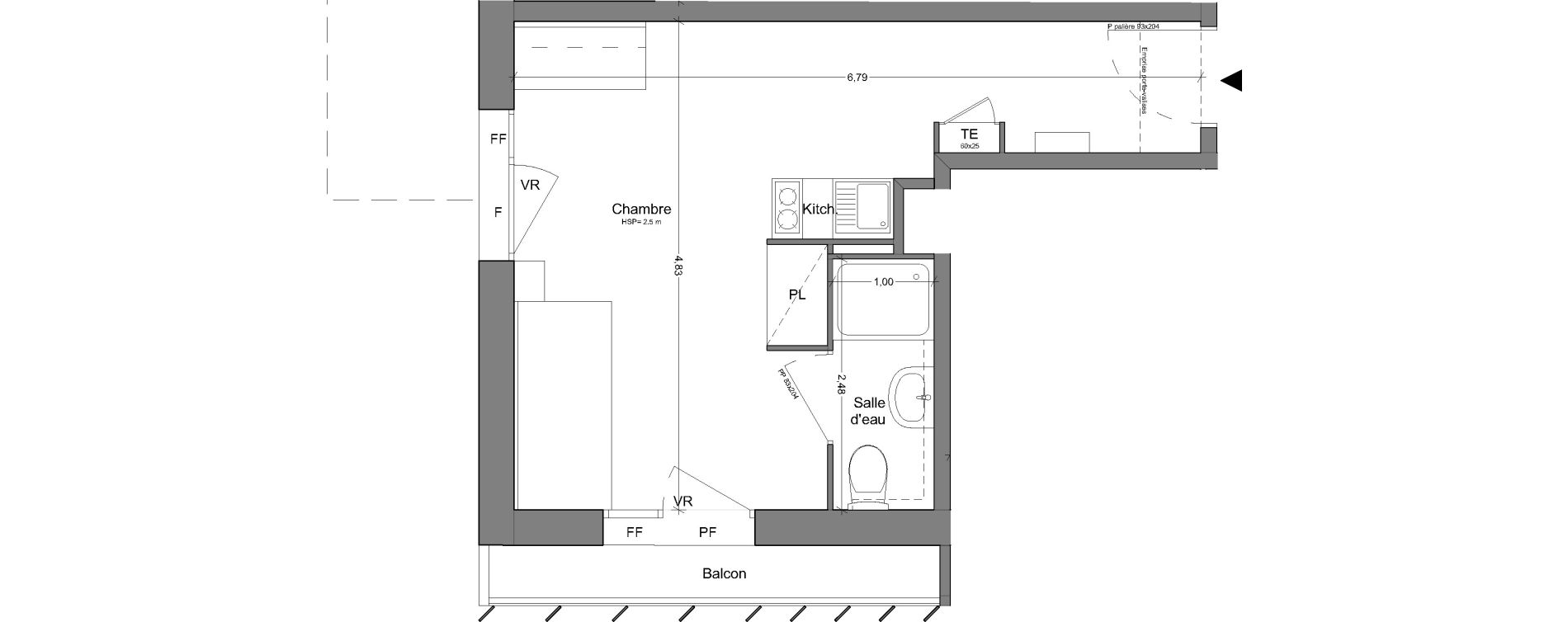 Appartement T1 de 22,60 m2 &agrave; Bobigny Centre
