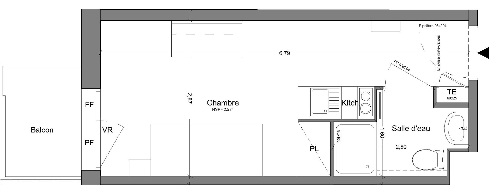 Appartement T1 de 18,90 m2 &agrave; Bobigny Centre