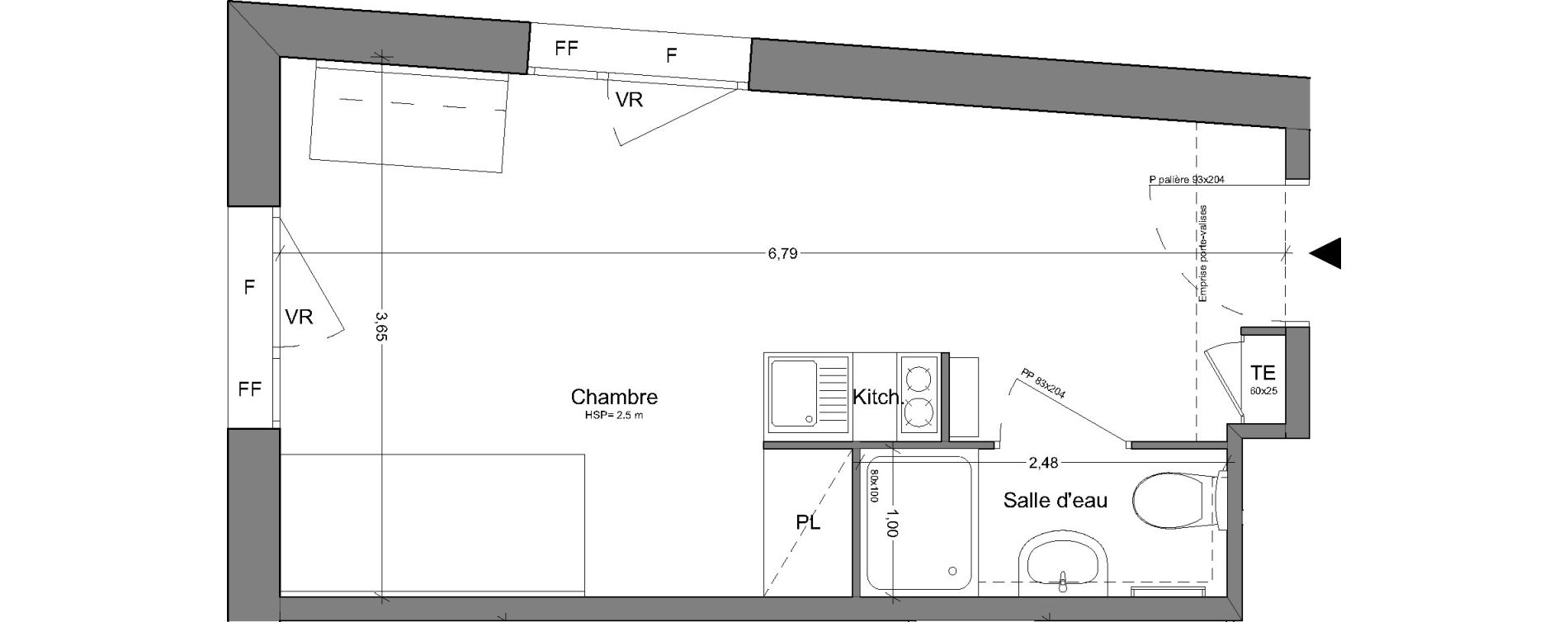 Appartement T1 de 22,20 m2 &agrave; Bobigny Centre