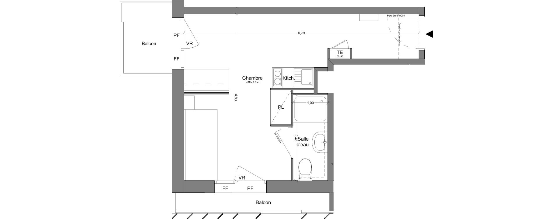 Appartement T1 de 22,60 m2 &agrave; Bobigny Centre