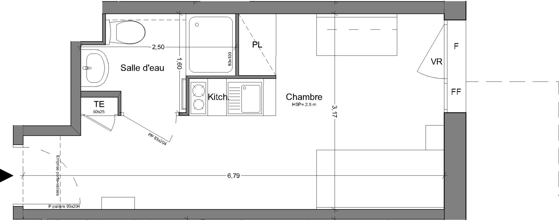 Appartement T1 de 19,10 m2 &agrave; Bobigny Centre