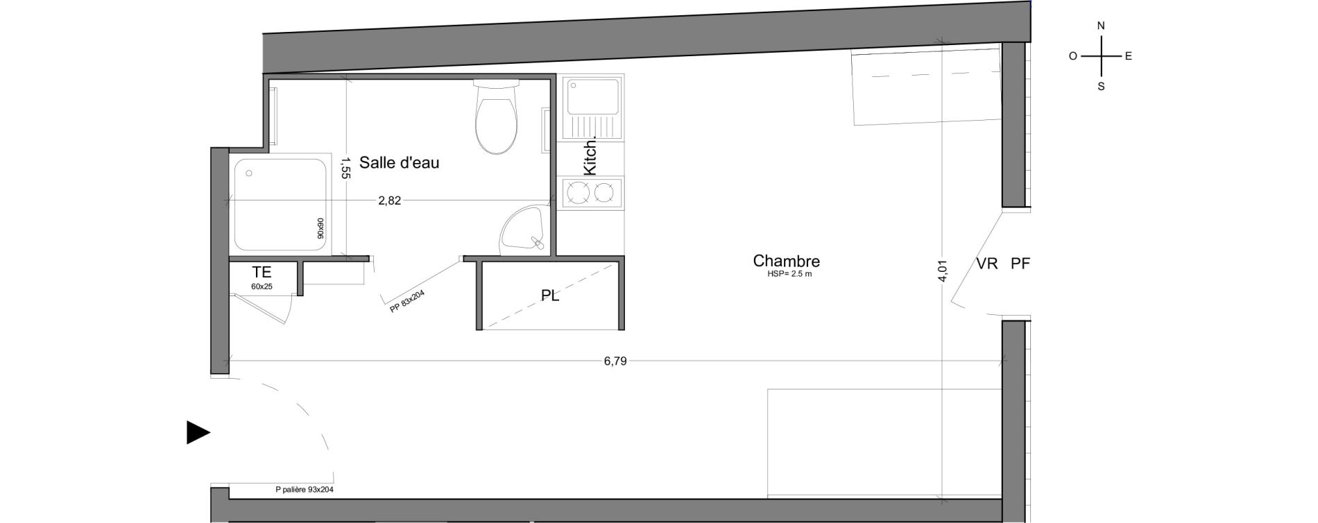 Appartement T1 de 25,20 m2 &agrave; Bobigny Centre