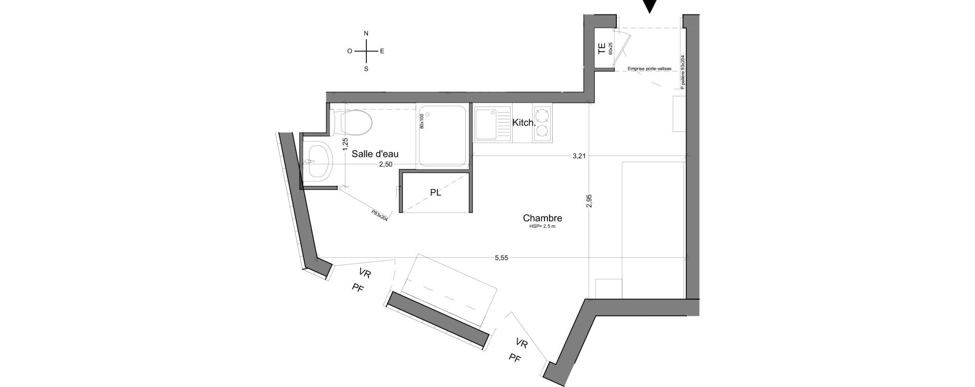 Appartement T1 de 18,50 m2 &agrave; Bobigny Centre