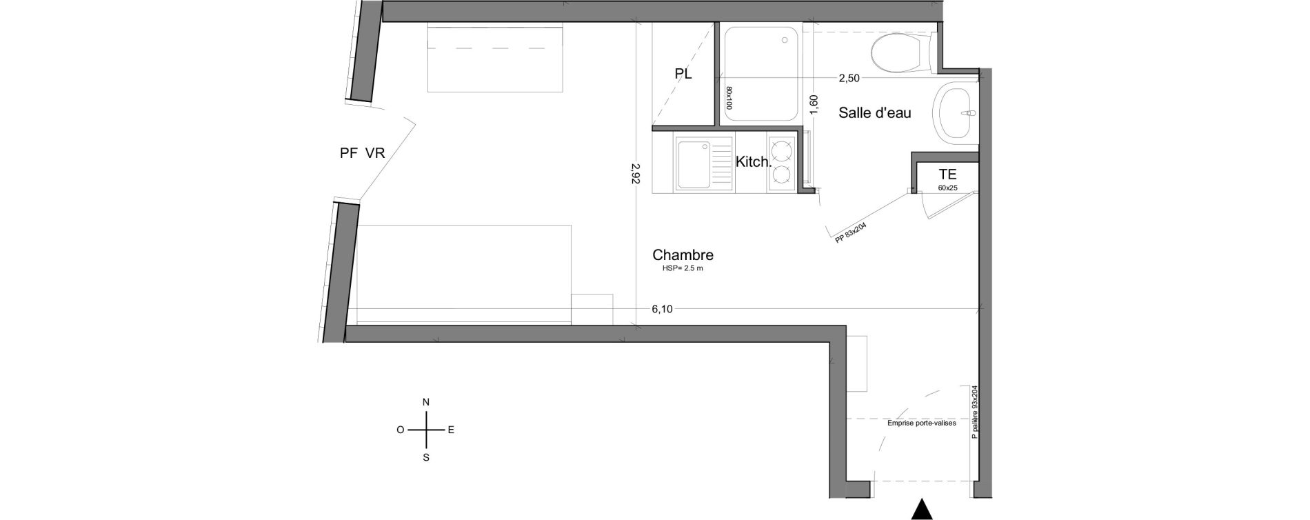 Appartement T1 de 18,60 m2 &agrave; Bobigny Centre