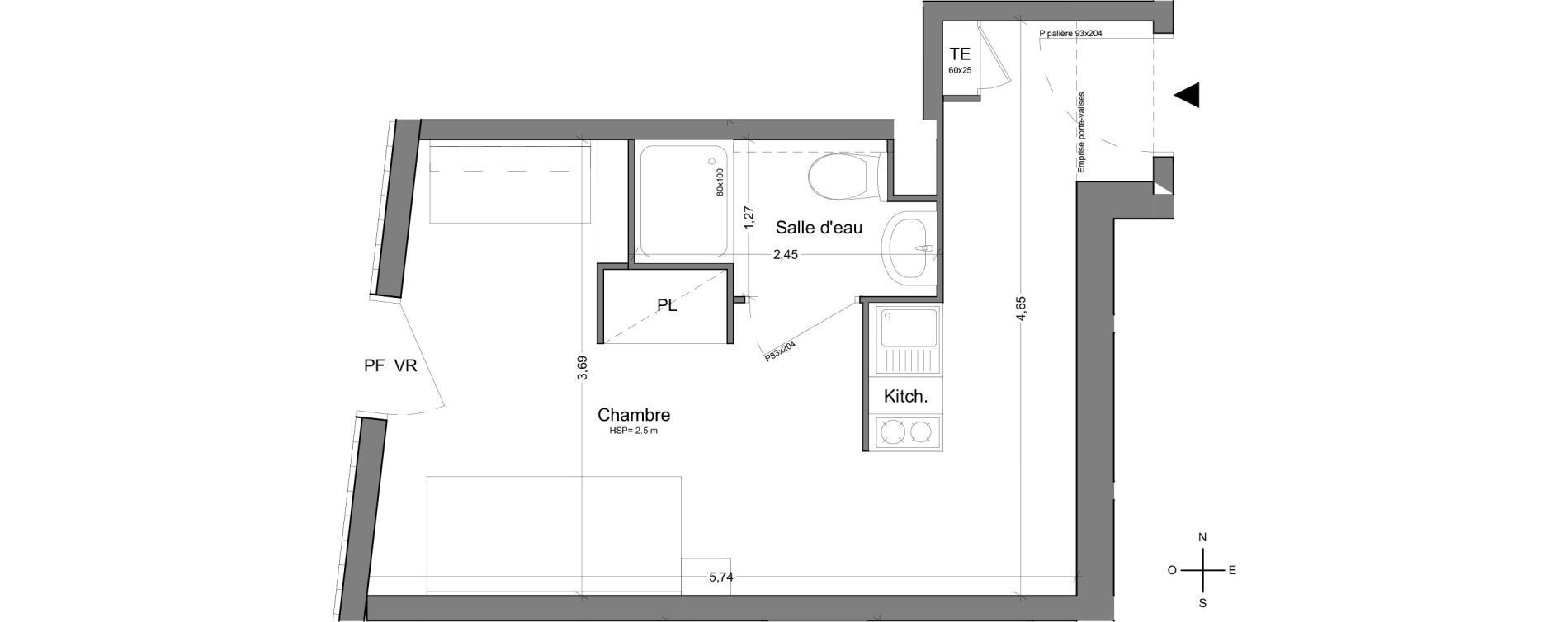 Appartement T1 de 21,50 m2 &agrave; Bobigny Centre