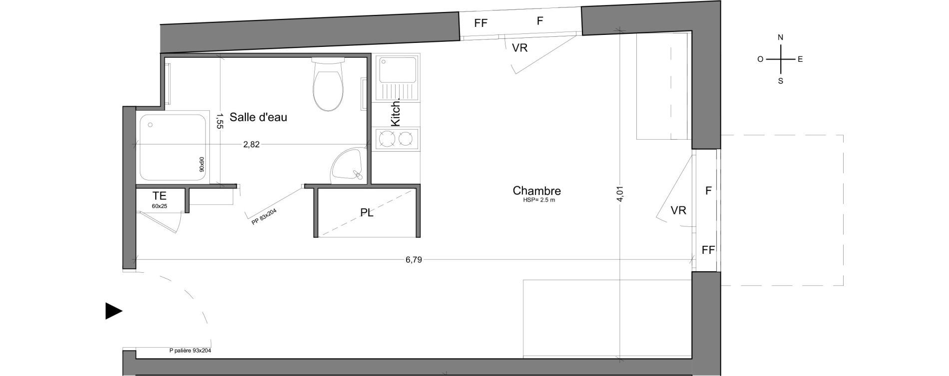 Appartement T1 de 25,20 m2 &agrave; Bobigny Centre
