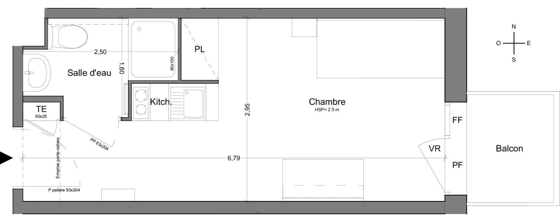 Appartement T1 de 19,40 m2 &agrave; Bobigny Centre