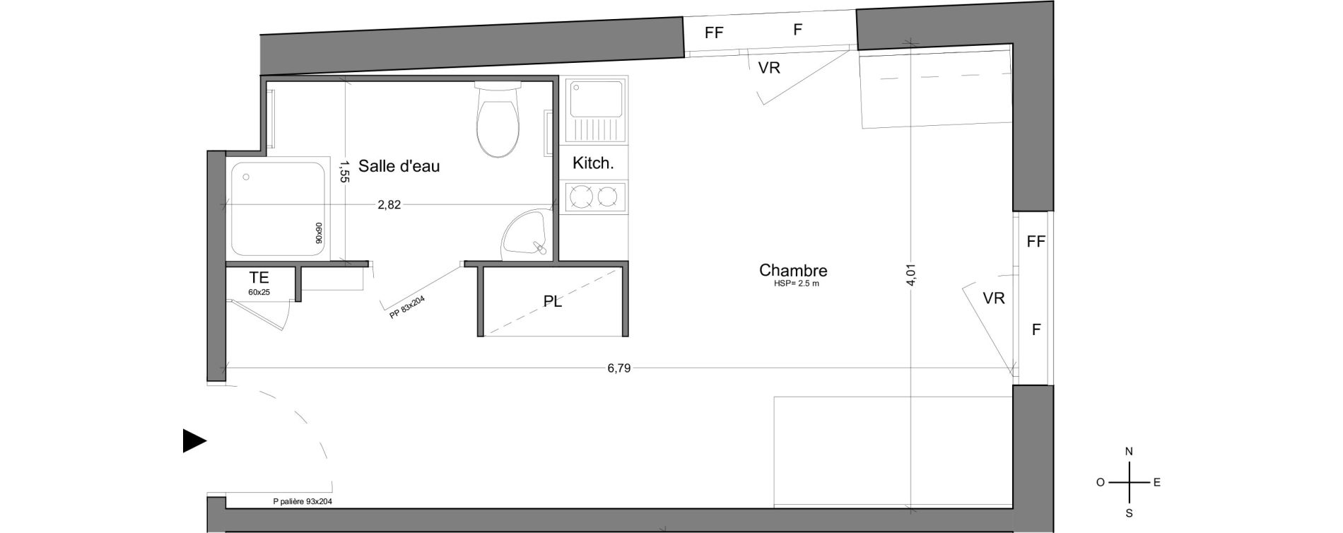 Appartement T1 de 25,20 m2 &agrave; Bobigny Centre