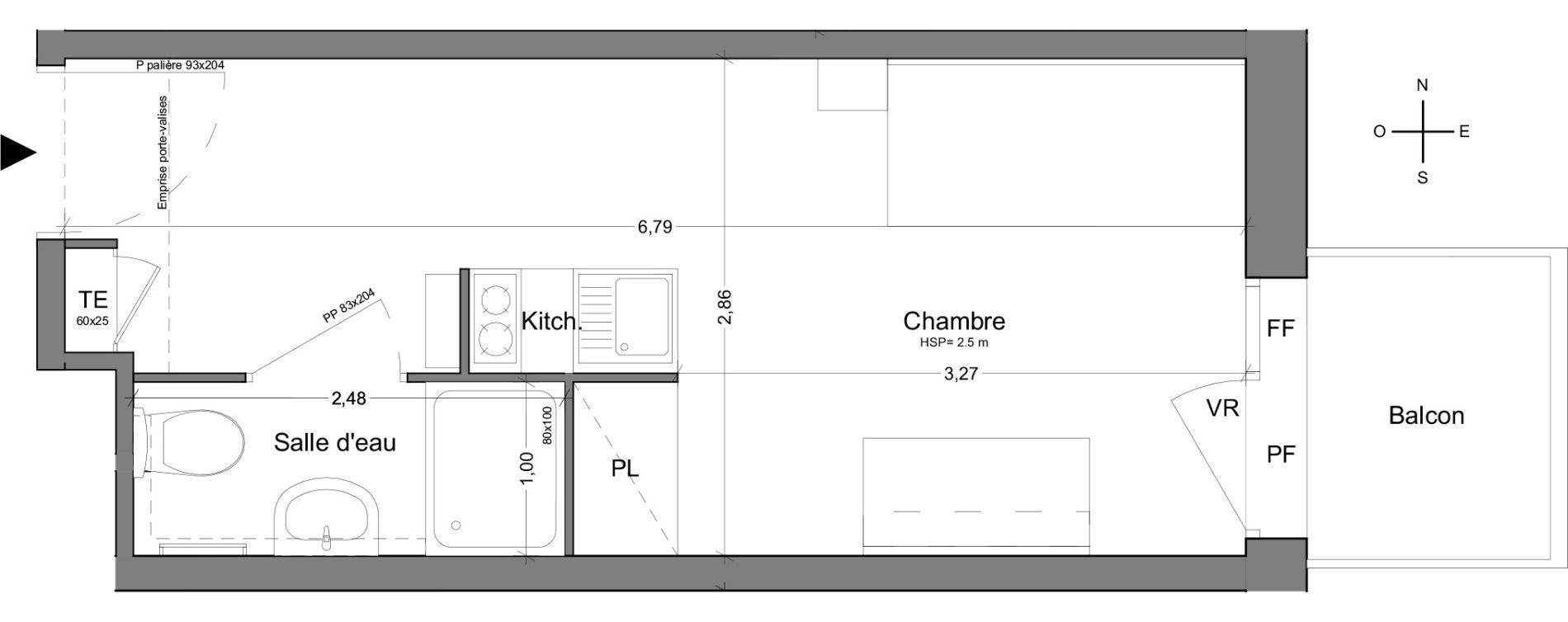 Appartement T1 de 18,50 m2 &agrave; Bobigny Centre
