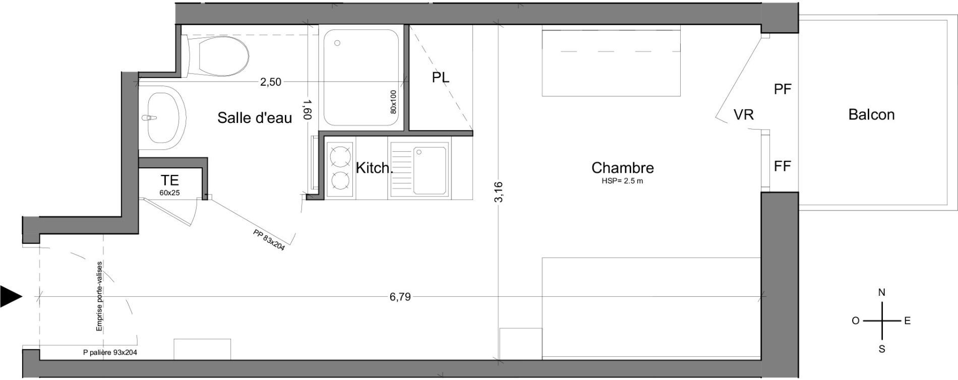 Appartement T1 de 19,00 m2 &agrave; Bobigny Centre