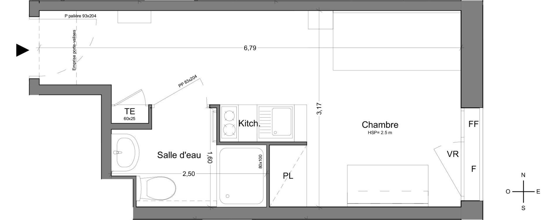 Appartement T1 de 18,60 m2 &agrave; Bobigny Centre