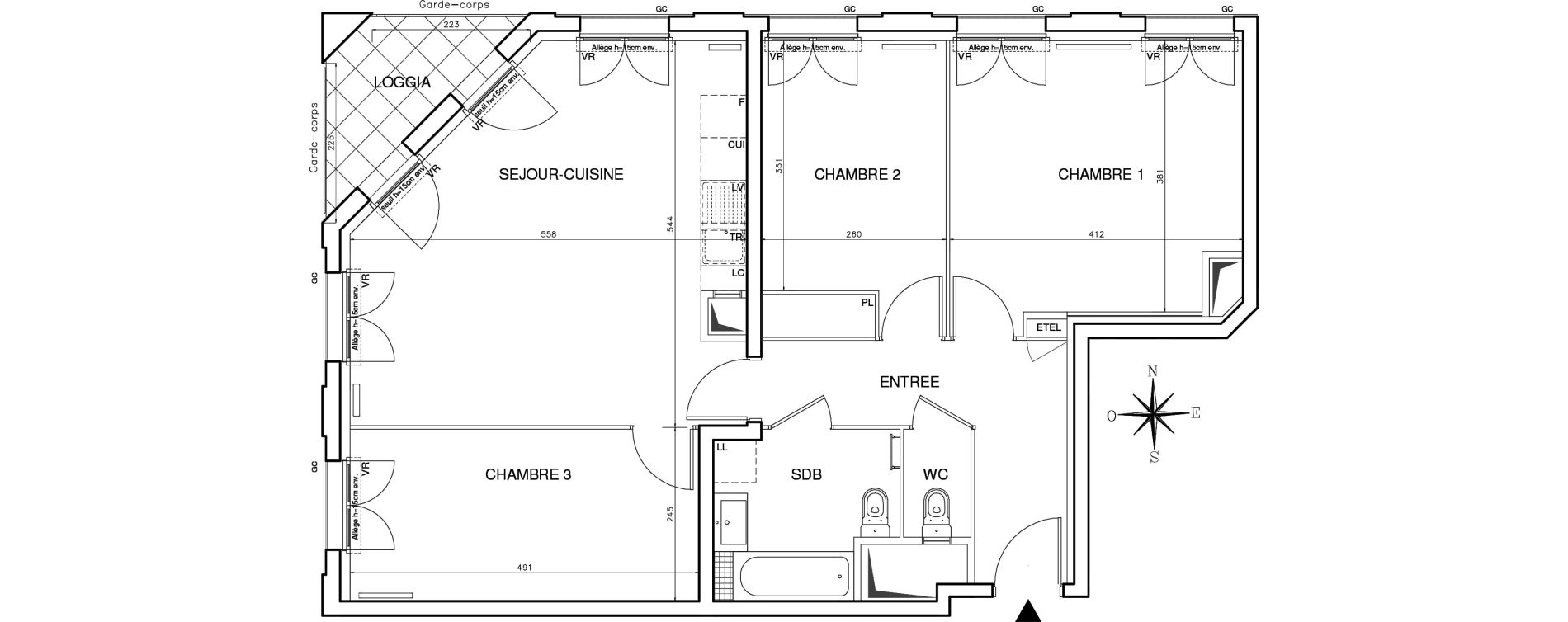 Appartement T4 de 79,57 m2 &agrave; Bobigny Centre