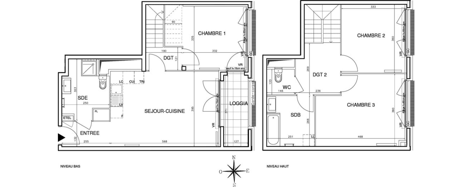 Duplex T4 de 90,15 m2 &agrave; Bobigny Centre