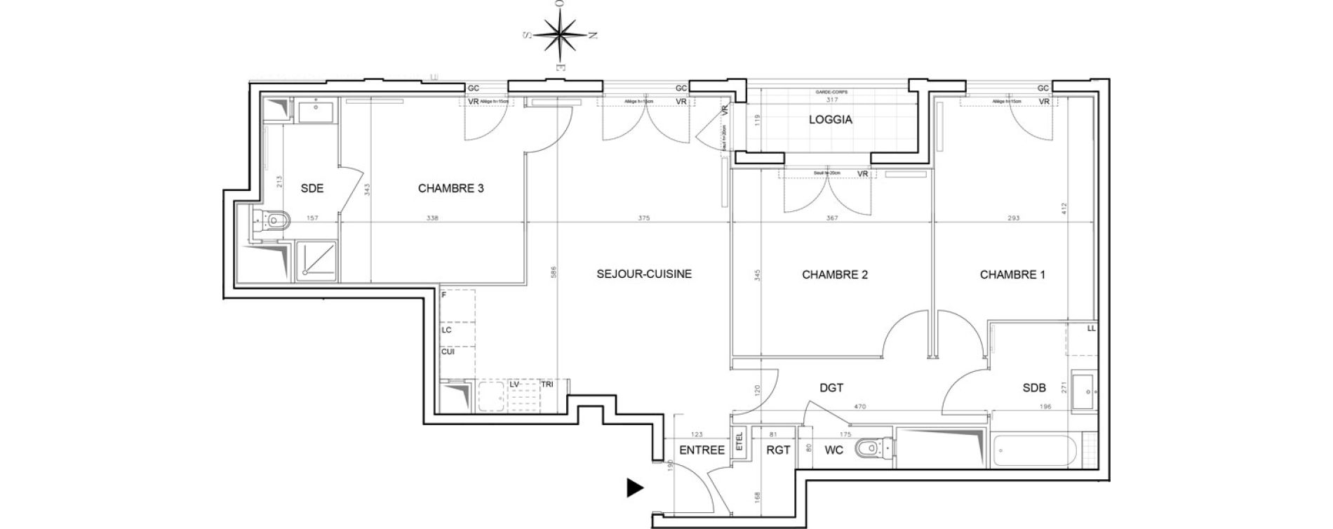 Appartement T4 de 82,64 m2 &agrave; Bobigny Centre