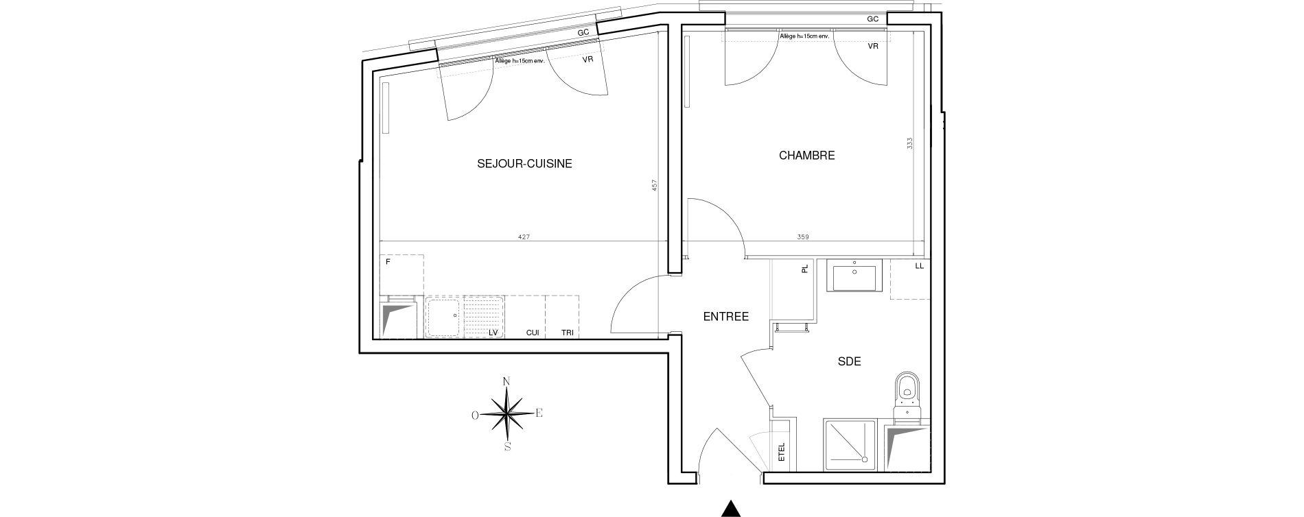 Appartement T2 de 40,17 m2 &agrave; Bobigny Centre