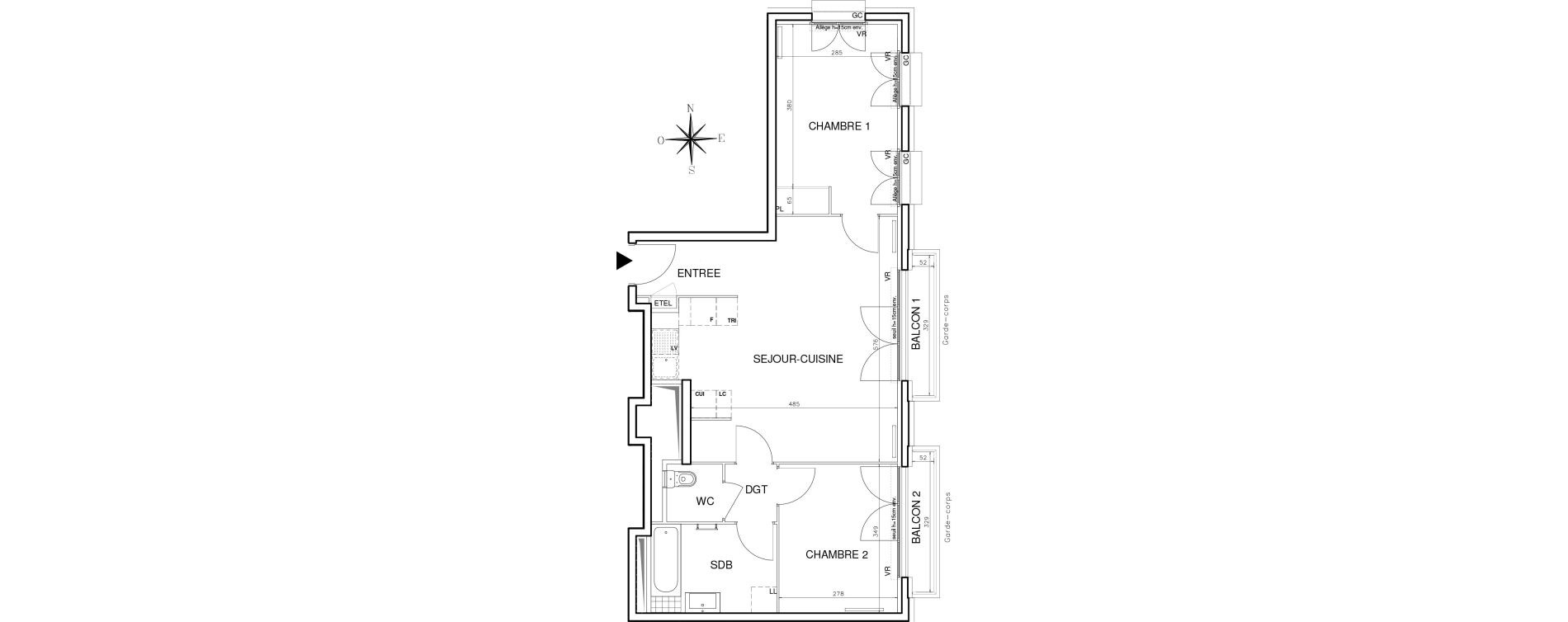 Appartement T3 de 61,89 m2 &agrave; Bobigny Centre