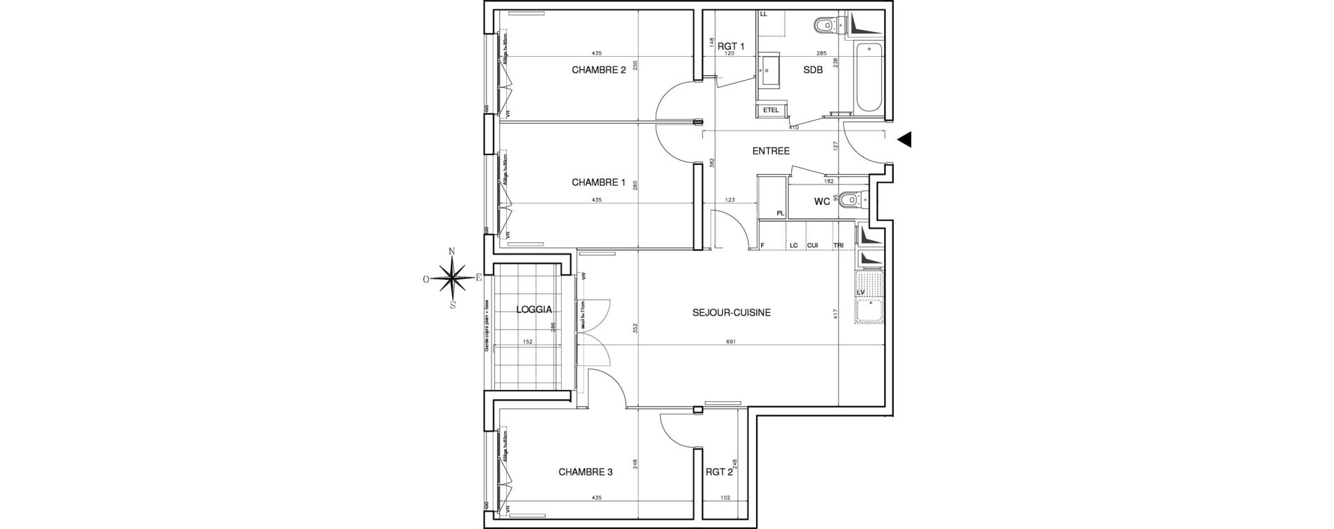 Appartement T4 de 80,18 m2 &agrave; Bobigny Centre